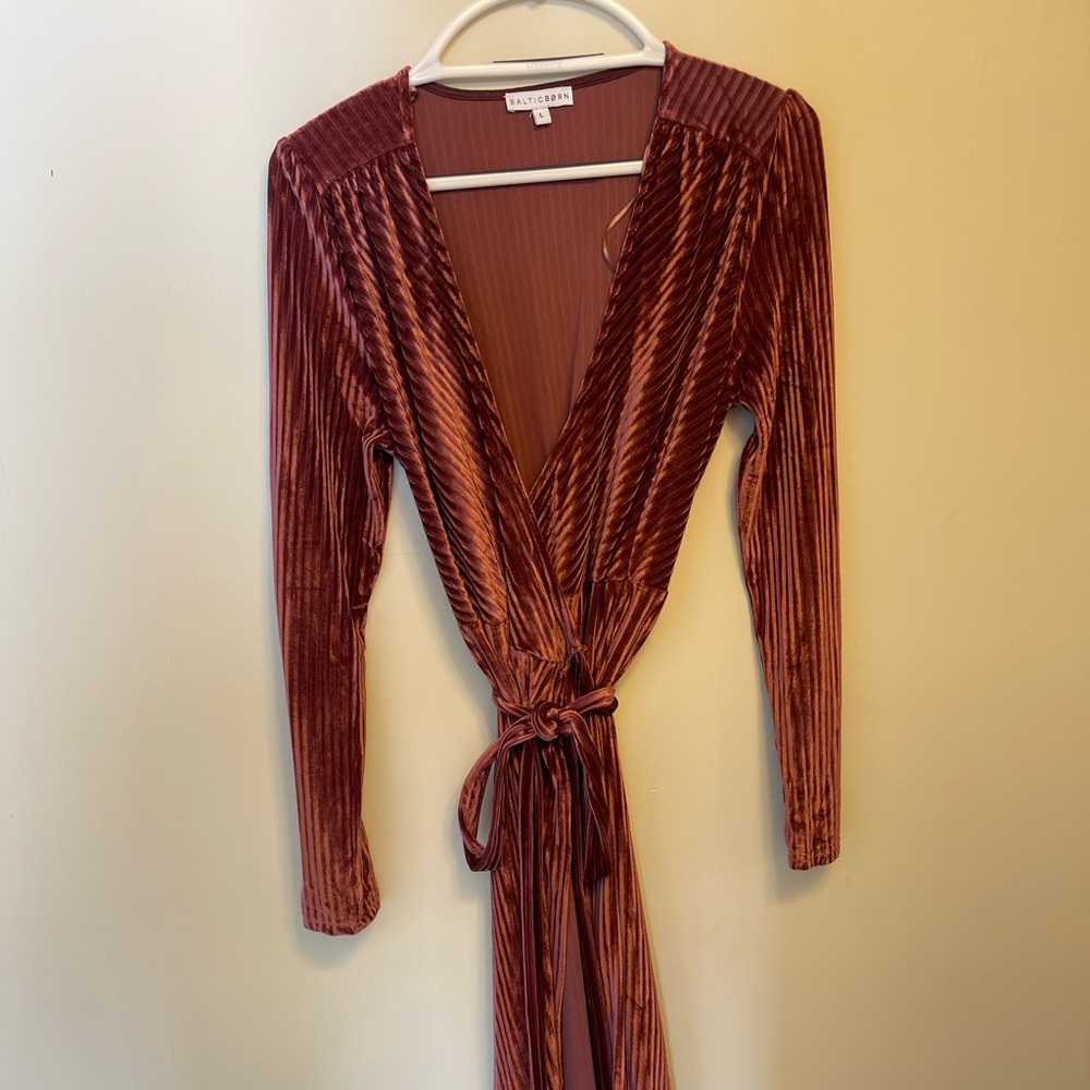 Velvet wrap dress
